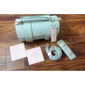 NEW IN BOX Saia London Yoga Mat Purse Carrier Vegan Emmeline Mint Teal